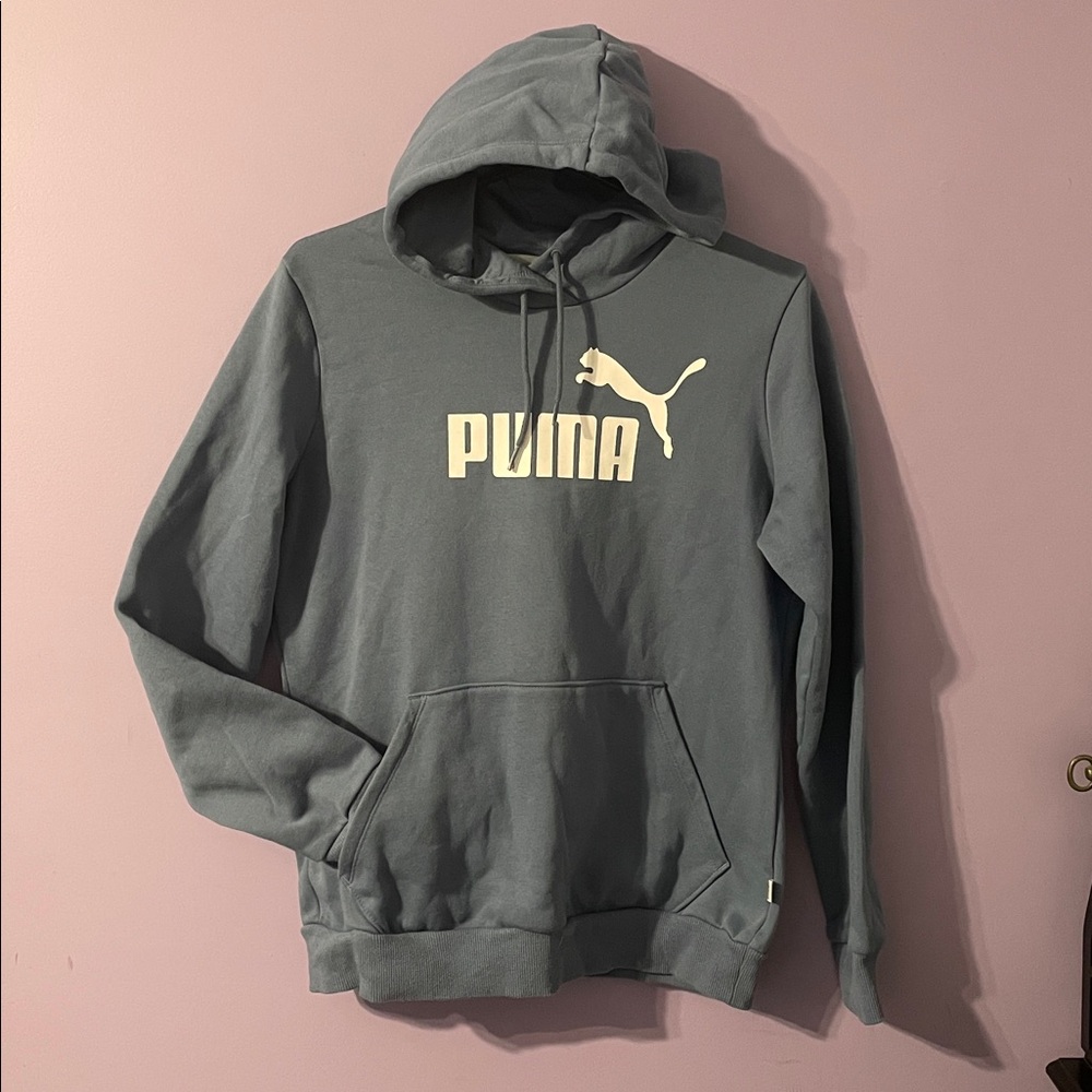 Puma Dusty Blue Hoodie with Logo Size M